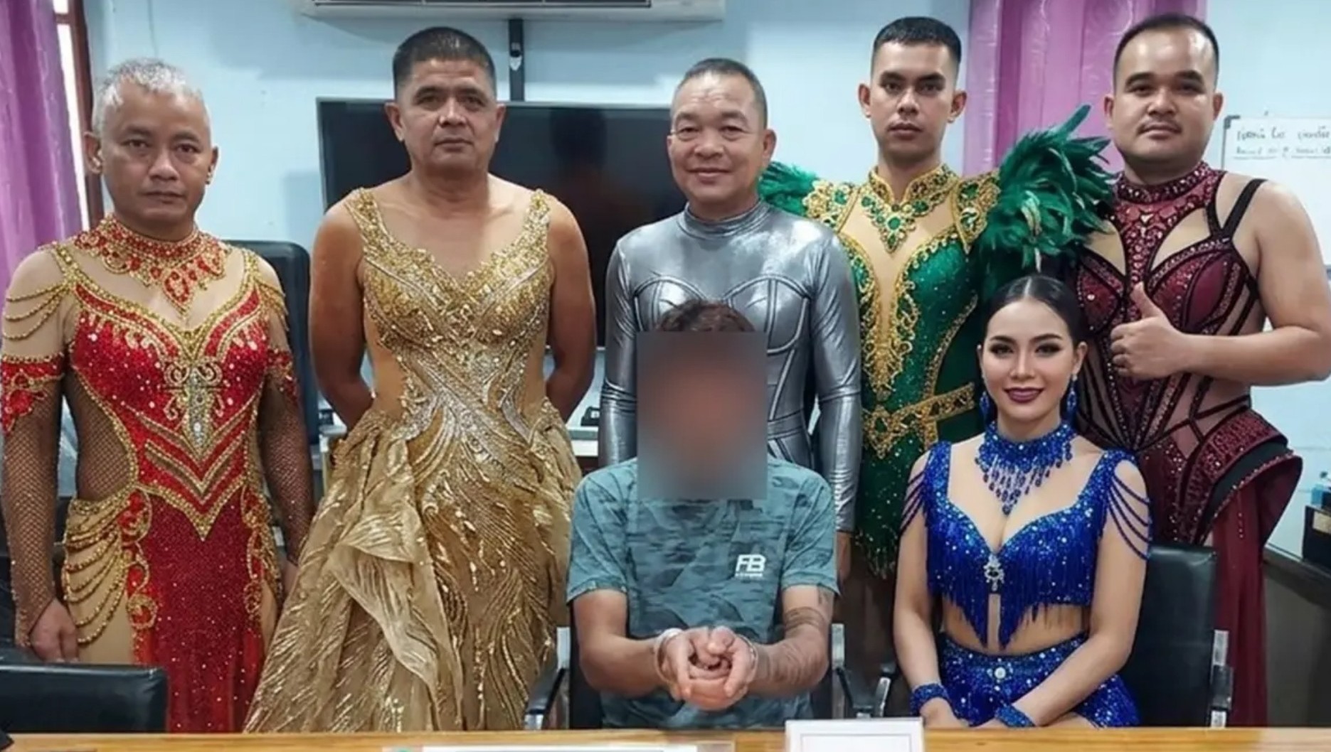 Thailand Male Police Officers Dresses as Female Dancers to Catch Suspect