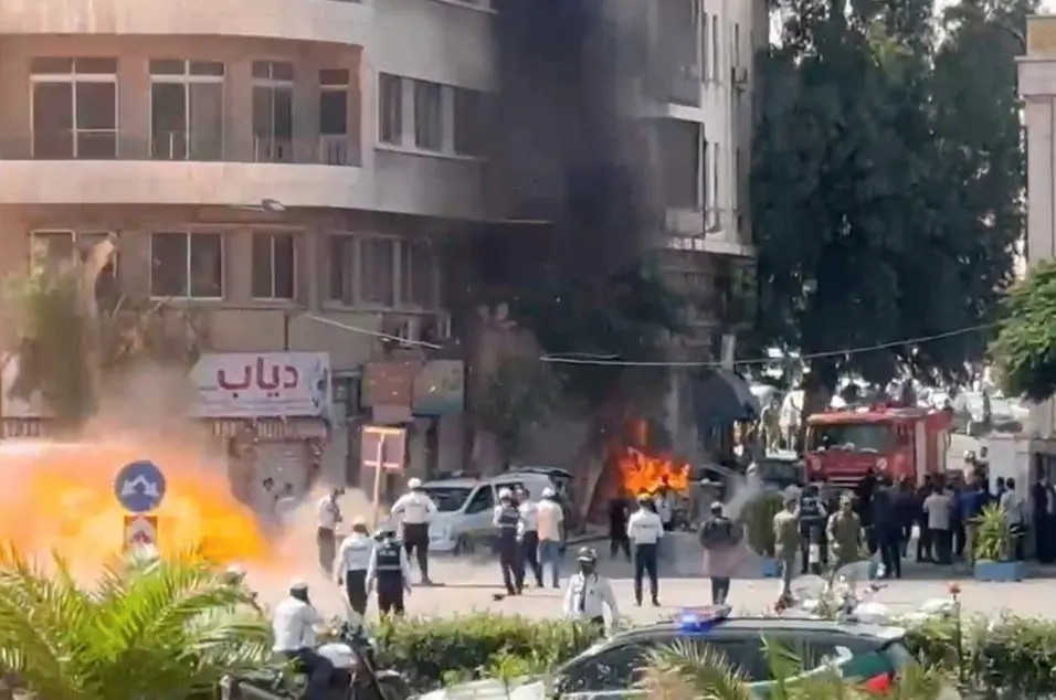 Explosions Rock Damascus During Macron's Visit to Syria